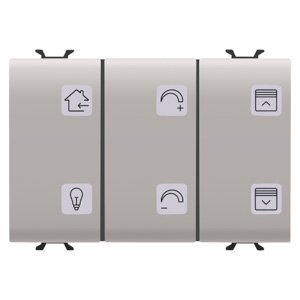 Gewiss Nyomógomb panel cserélhető szimbólumokkal - Knx - 6 csatornás - 3 modulos - Bézs - CHORUSMART