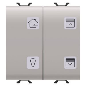 Gewiss Nyomógomb panel cserélhető szimbólumokkal - Knx - 4 csatornás - 2 modulos - Bézs - CHORUSMART