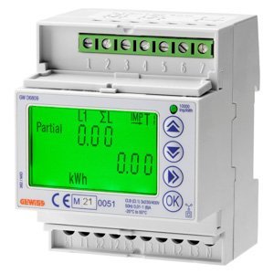 Gewiss Fogyasztásmérő - Mid hitelesített - Három fázisú - Digitális - TA/5A - IP20 - 4 modul - Kalapsínre szerelhető