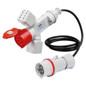 Gewiss Csatlakozó-elosztó adapter IP44-KÁBELLEL ÉS csatlakozó-dugóval-csatlakozó-dugó 3P+N+E 16A-2 CSATLAKOZÓ-ALJZAT(P17/11)+1 (P30-P17)+1 3P+N+E 16A 400V ac termékfotó