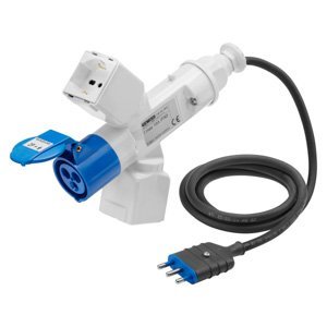 Gewiss Csatlakozó-elosztó adapter IP44 - Kábellel ÉS csatlakozó-dugóval - Csatlakozó-dugó 2P+E 16A S17 - 2 (P17/11) + 1 (P30-P17) + 1 outlet 2P+E 16A 230V ac termékfotó