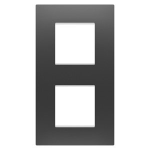 Gewiss Ego international díszítőkeret - Technopolimer - 2+2 modulos függőleges - Szatén fekete - CHORUSMART termékfotó