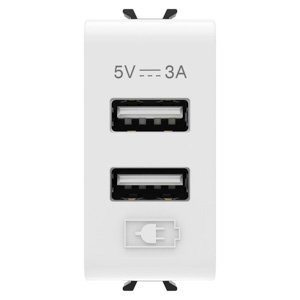 Gewiss Usb töltő - A+a típus - 3A - Fényes fehér - 1 modulos - CHORUSMART
