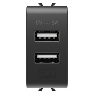 Gewiss Usb töltő - A+a típus - 3A - Szatén fekete - 1 modulos - CHORUSMART
