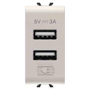 Gewiss Usb töltő - A+a típus - 3A - Szatén bézs - 1 modulos - CHORUSMART