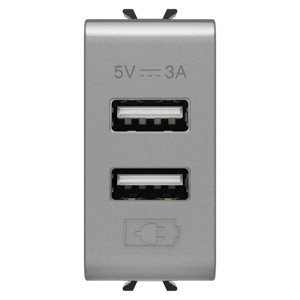 Gewiss Usb töltő - A+a típus - 3A - Titánium - 1 modulos - CHORUSMART