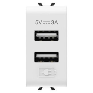 Gewiss Usb töltő - A+a típus - 3A - Szatén fehér - 1 modulos - CHORUSMART