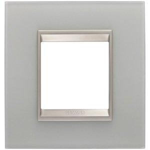 Gewiss Lux international díszítőkeret - Üveg - 2 modulos - Natúr, tükröződő felület - Matt világos bronz színű belső kerettel - CHORUSMART termékfotó