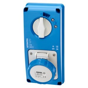 Gewiss Függőleg., fix reteszelt csatl. -aljzat - Automatika - MT 6KA karakterisztika: C - Hátlap nélk. - 2P+E 16A 230V 6H - IP67 termékfotó