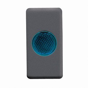 Gewiss Szimpla jelzőlámpa - 12/24/250V - Világoskék - 1 modul - System black