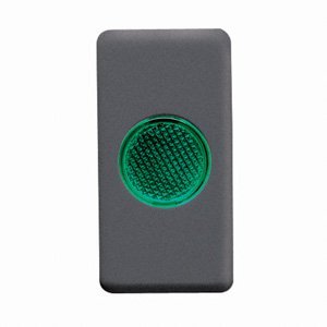 Gewiss Szimpla jelzőlámpa - 12/24/250V - Zöld - 1 modul - System black