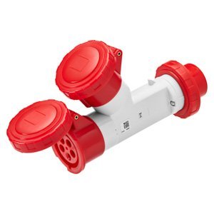 Gewiss Csatlakozó elosztók 2 kimenettel IP67 - Csatlakozó dugó 16A - 2 csatlakozó-aljzat 3P+N+E 400V 50/60HZ - Piros - 6H termékfotó