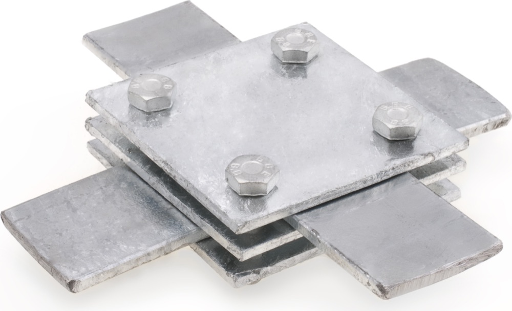 Univolt KK30/30fvM6/3RÉSZ Keresztkötés, könnyü, 30/30 mm, tüzih., M6/3részes, 60x60mm