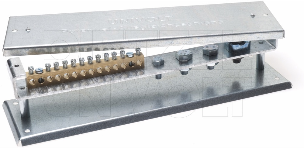 Univolt PASGROSS Potenciálkiegyenlítö-sín, fém, 1x8-10mm, 2xM10, 1xM8, 12x16mm2