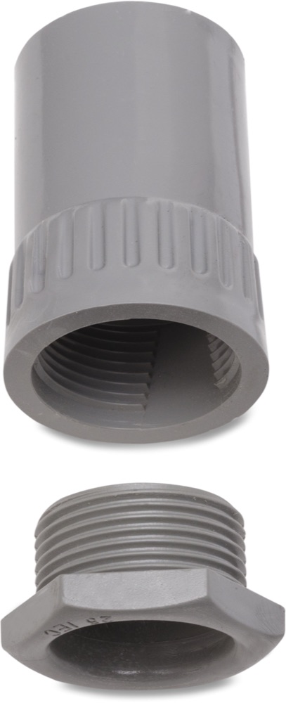 Univolt AFT/MBS 50 SZÜ Csöadapter, egyenes, merev védöcsöhöz, M50 belsö menettel