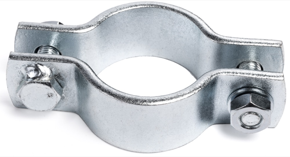 Univolt SCHELLE  BILINCS 76MM  (107034) Acél csöbilincs, 76mm átm. tengely rögzítése kábeldobemelöknél termékfotó