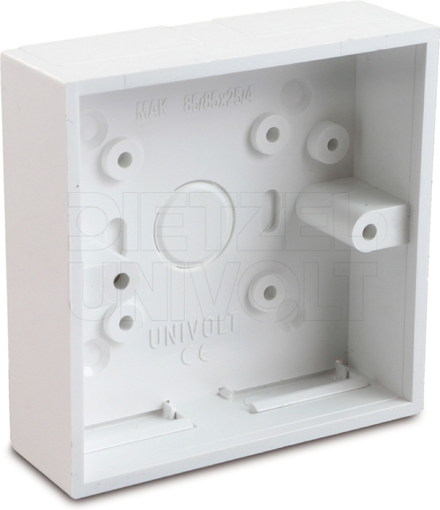 Univolt MAK 85/ 85x25/4 FEH Szerelvény-kötödoboz MIK csatornához, 87x87x25 mm, fedél nélkül termékfotó