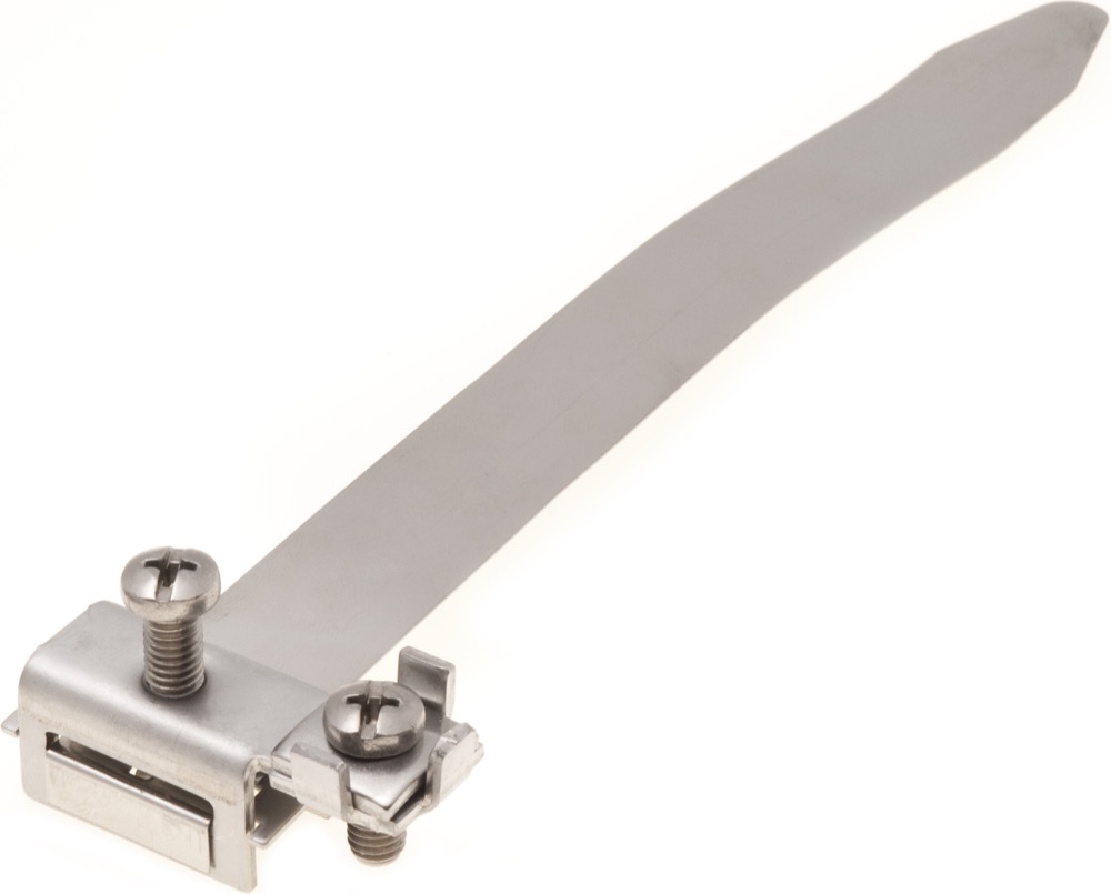 Univolt EBRS 1/8-4col 16mm2 Szalagföldelö-bilincs, csatlakozóval 16mm2 földelö kábelhez, galSn