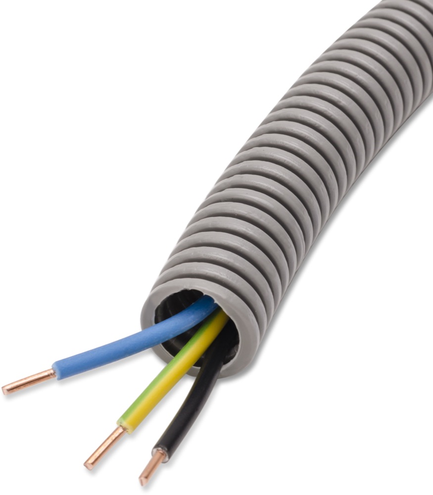 Univolt FXPR 20 MCU 3x1,5  50M  FE+KÉ+Z/S Lépésálló gégecsö, PVC, >750N, vezetékezett, fekete, kék, z/s