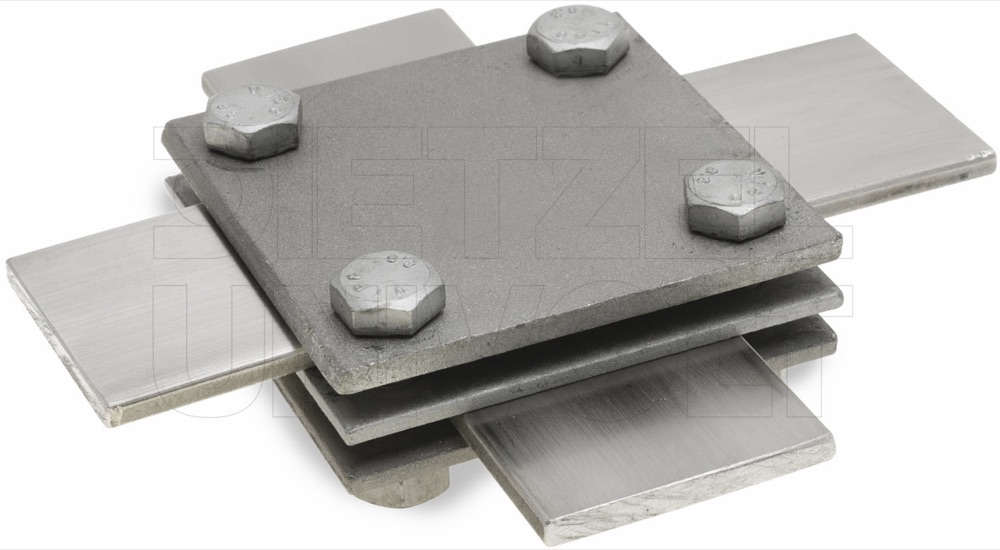 Univolt KK40/40fvM8/3RÉSZ Keresztkötés, 40/40mm, tüzih., M8/3részes, 70x70mm