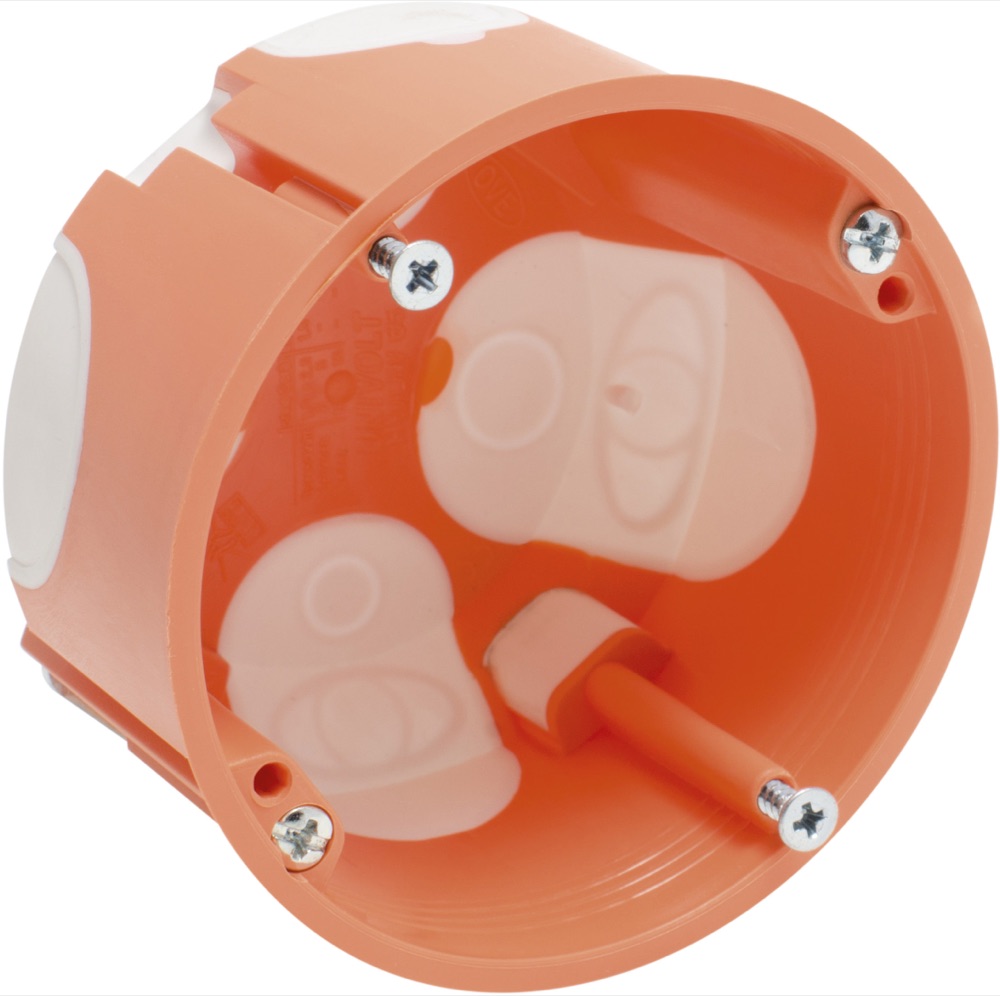 Univolt HWDW 65 Gipszkarton doboz, átm.65 mm, mély.45 mm, szélálló, narancssárga
