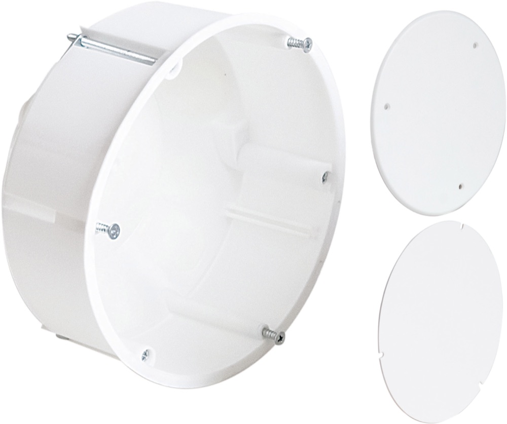 Univolt HWADW 120 HFT RD HFT gipszkarton doboz, átm.120mm, peremes fedéllel, szélálló, fehér
