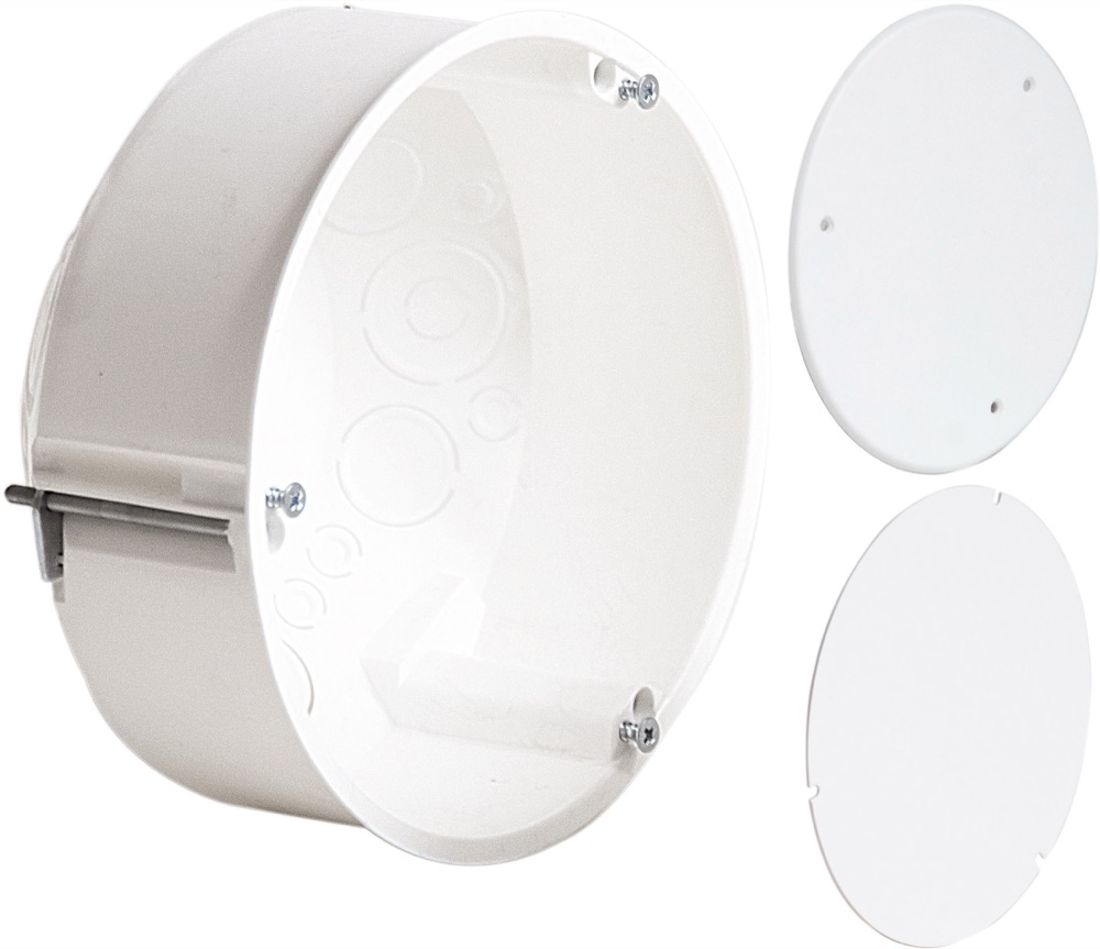 Univolt HWAD 120 HFT RD HFT gipszkarton doboz kerek, átm.120 mm, peremes fedéllel, fehér