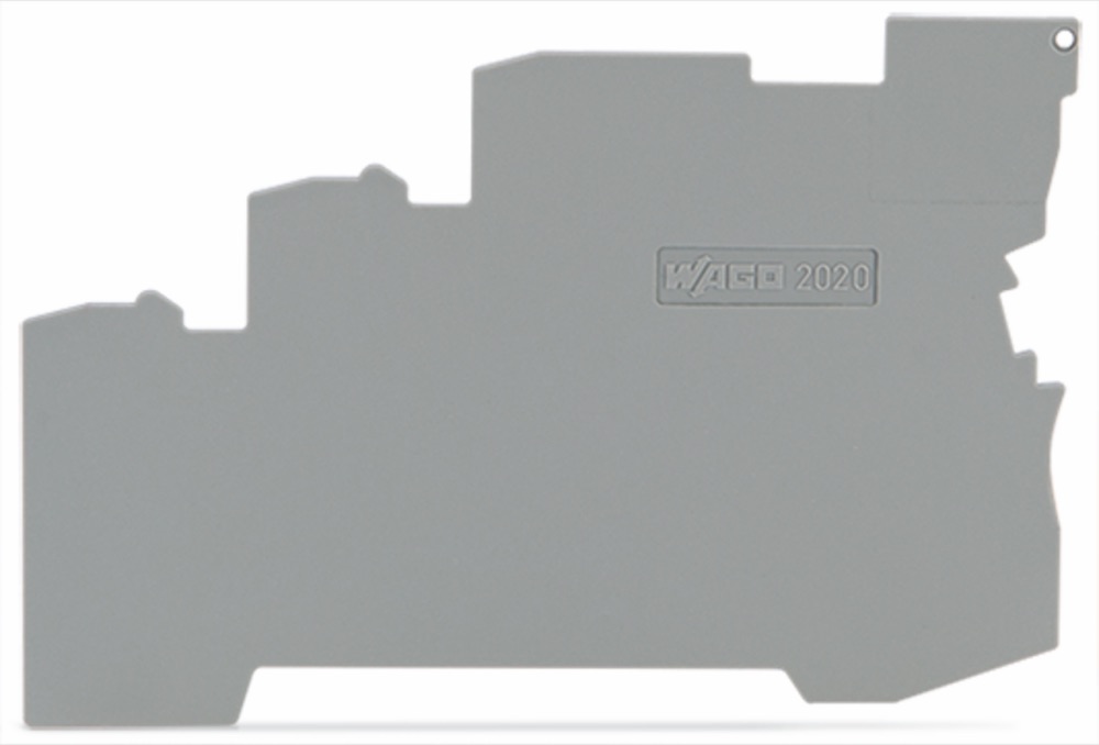 WAGO 2020-5391 Vég- és válaszlap; 1 mm vastag; 3 vezetékes sorkapocshoz; szürke