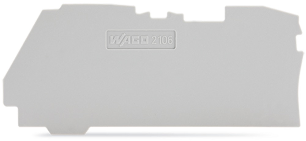 WAGO 2106-1291 Vég- és válaszlap 1mm vastag, szürke termékfotó