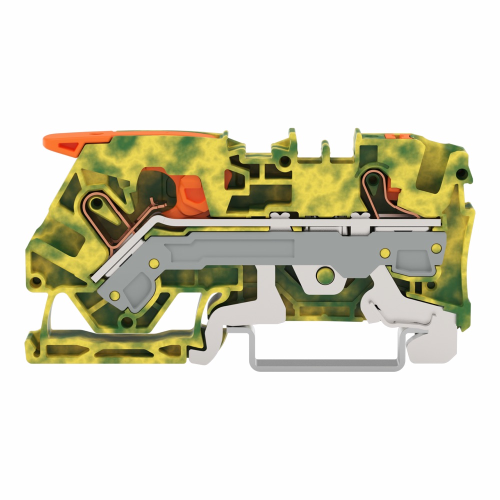 WAGO 2106-5207 2 vezetékes földelő sorkapocs 6 mm2, zöld-sárga