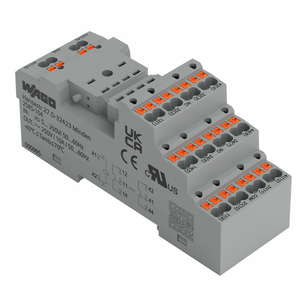 WAGO 2585-104 Reléaljzat 4 váltóérintkezővel