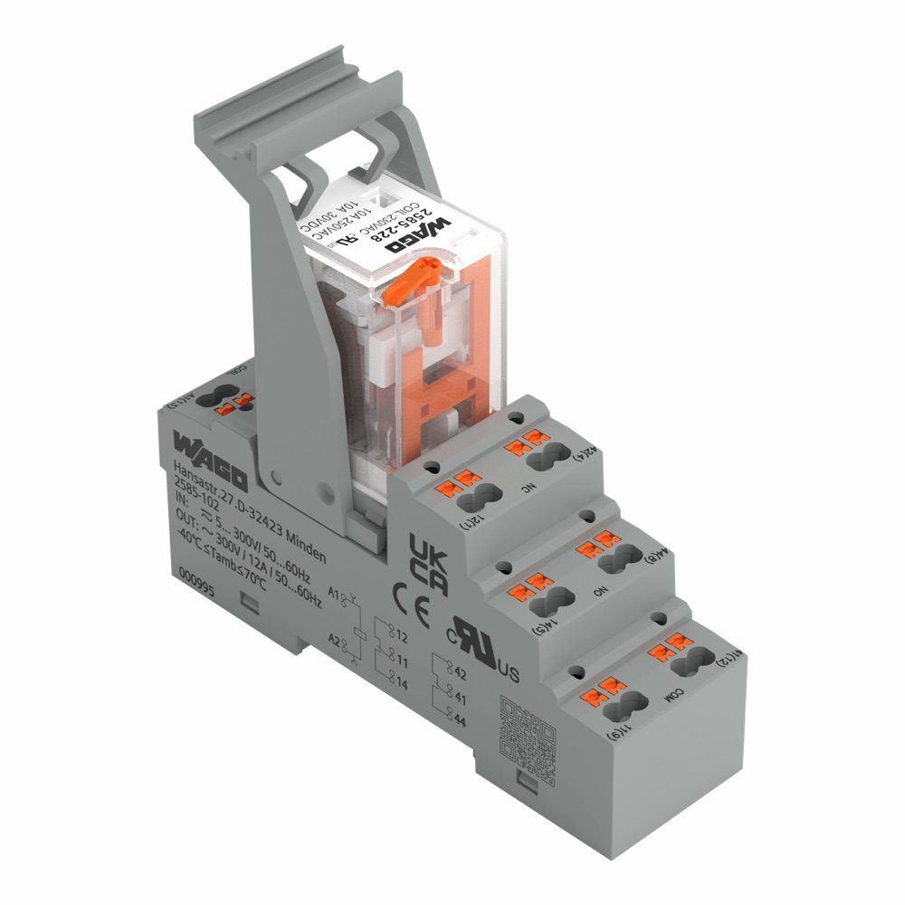 WAGO 2585-528 Relémodul 6A 230VAC, sárga állapot-visszajelző