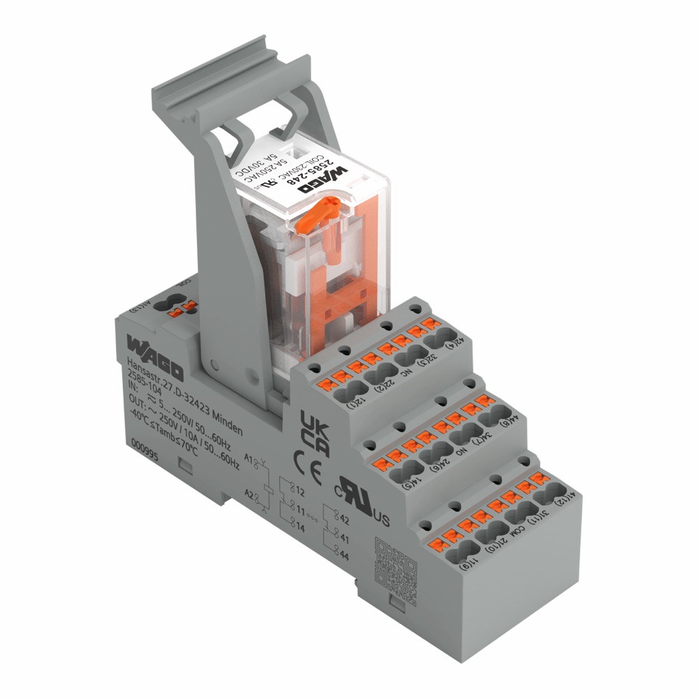 WAGO 2585-548 Relémodul 5A 230VAC, sárga állapot-visszajelző