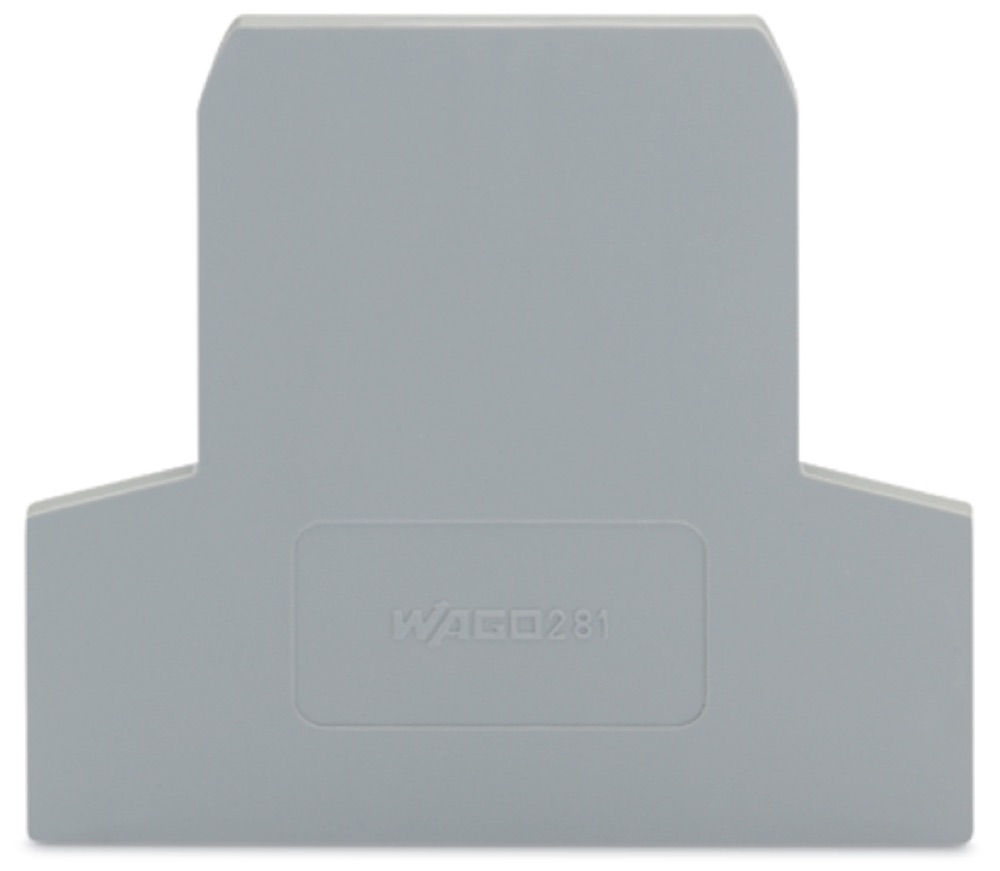 WAGO 281-311 Vég- és válaszlap; 2.5 mm vastag; szürke termékfotó