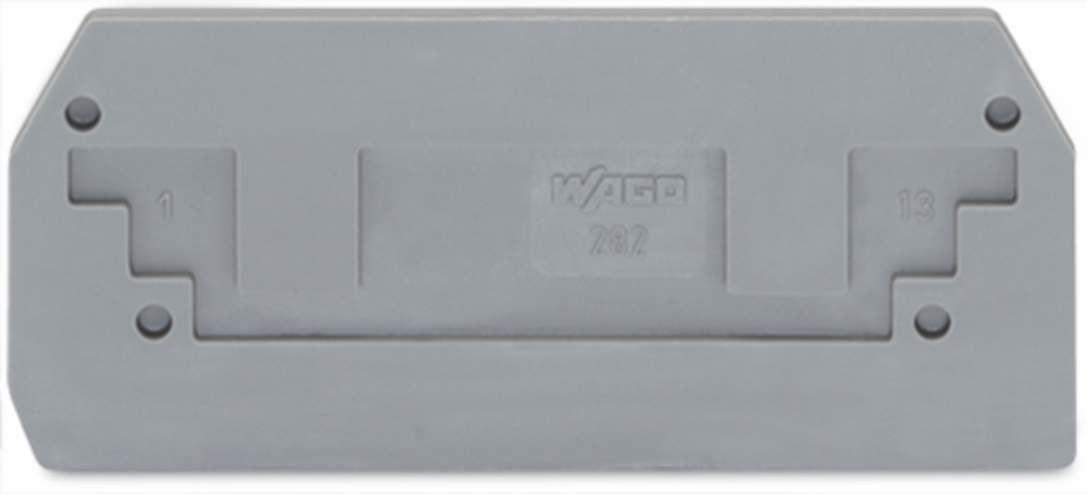 WAGO 282-325 Vég- és válaszlap 2.5 mm vastag, szürke termékfotó