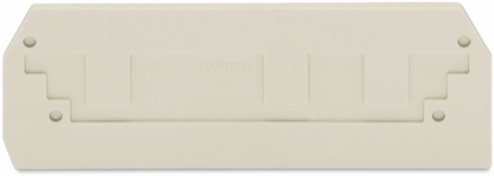 WAGO 282-341 Vég- és válaszlap 2.5 mm vastag, világosszürke termékfotó