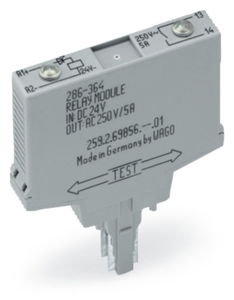 WAGO 286-364 Rel 24VDC, szürke