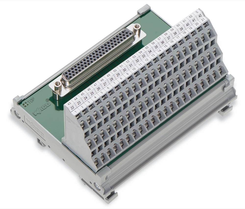 WAGO 289-707 Interfészmodul, HD-Sub-D Anyacsatlakozó, 44 pólusú, 2,5mm2