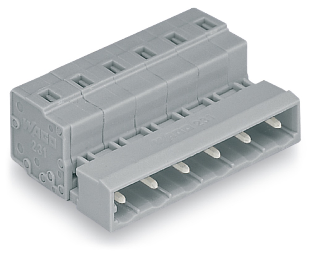 WAGO 731-604 1 vezetékes apacsatlakozó, 2,5 mm2, 4P, szürke
