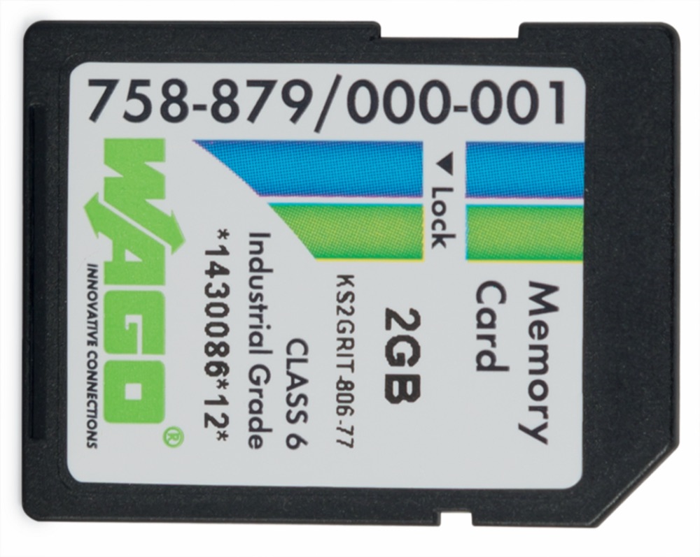 WAGO 758-879/000-001 Memóriakártya SD; SLC-NAND; 2 GByte; Hőmérséklet: -40-től 90 fok-ig termékfotó