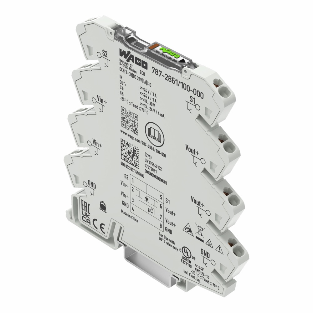 WAGO 787-2861/100-000 Elektronikus kismegszakító, 1 csatorna, 24V DC, 1A