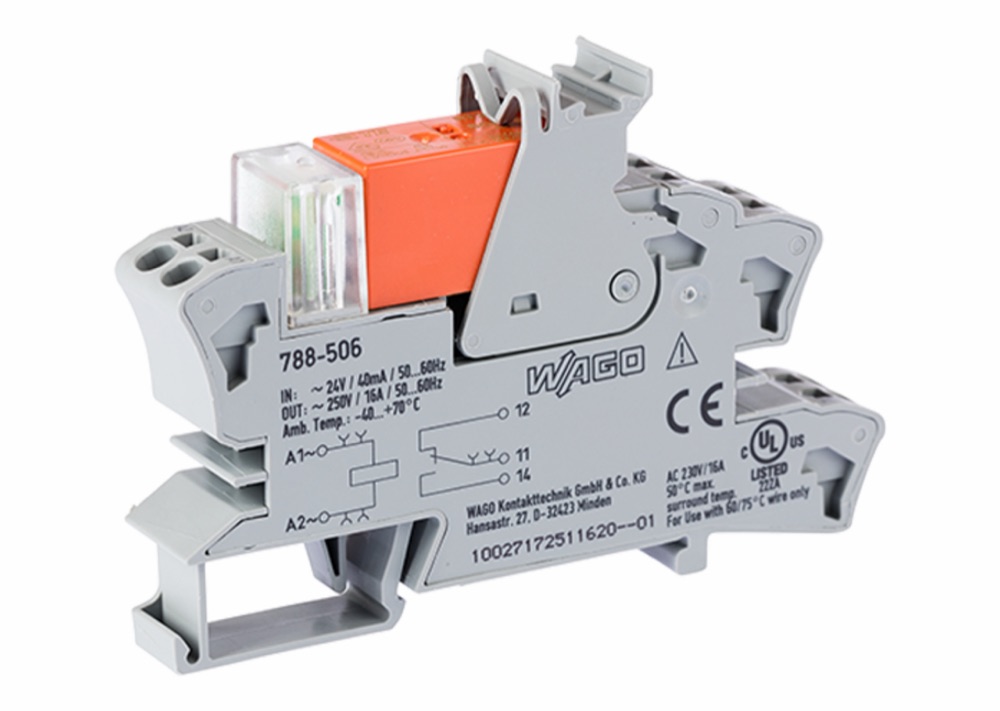 WAGO 788-506 Relémodul 24VAC, 16A, 2,5mm, szürke termékfotó