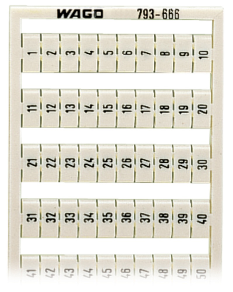 WAGO 793-666 WMB multi-jelölőrendszer, vízszintes 1-50 fehér termékfotó