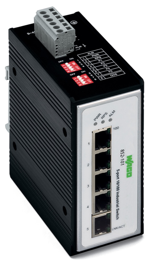 WAGO 852-101 Ipari Switch 5Port, fekete termékfotó