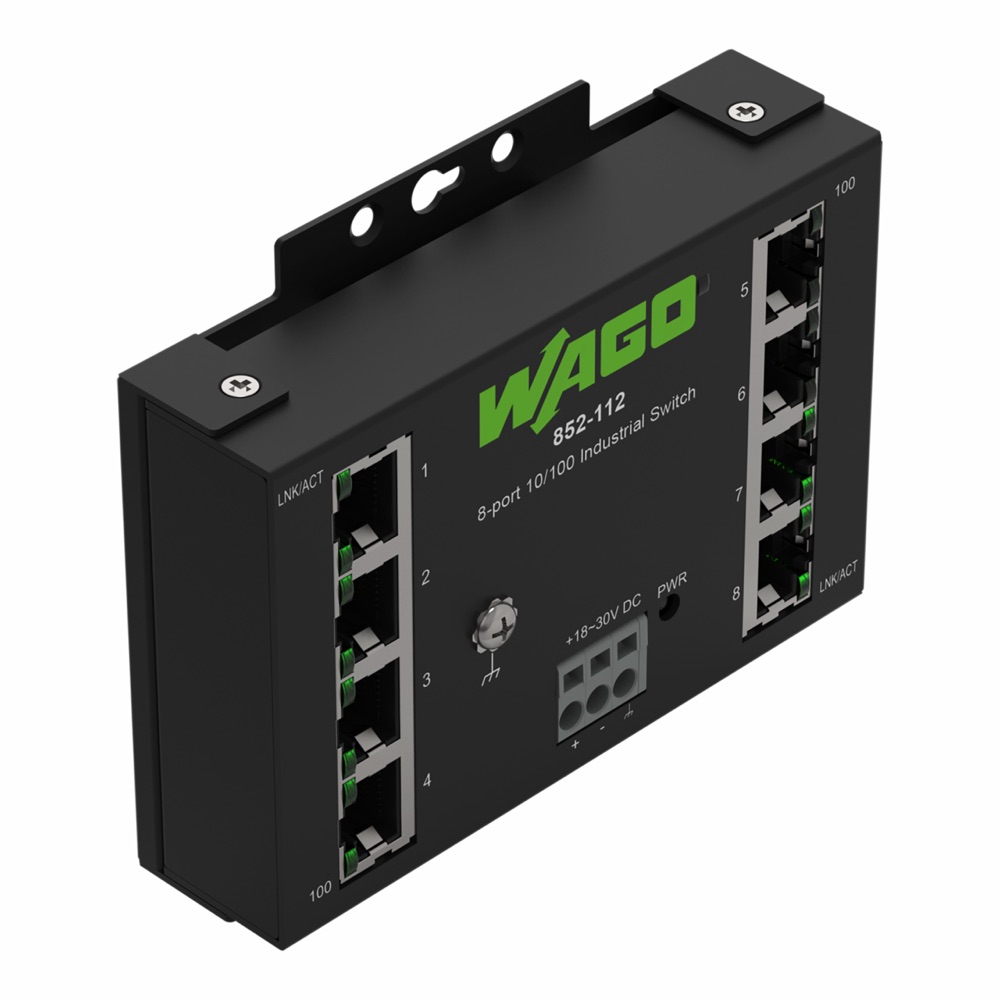 WAGO 852-112 Ipari ECO Switch 8Port, fekete termékfotó