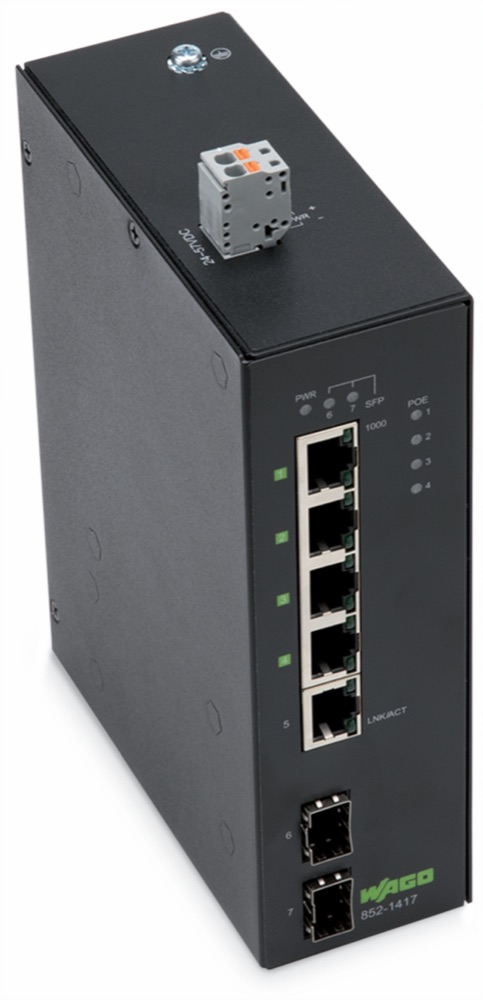 WAGO 852-1417 Ipari ECO Switch 5 port Gb 2-Slot 1000Base-SX/LX, fekete termékfotó
