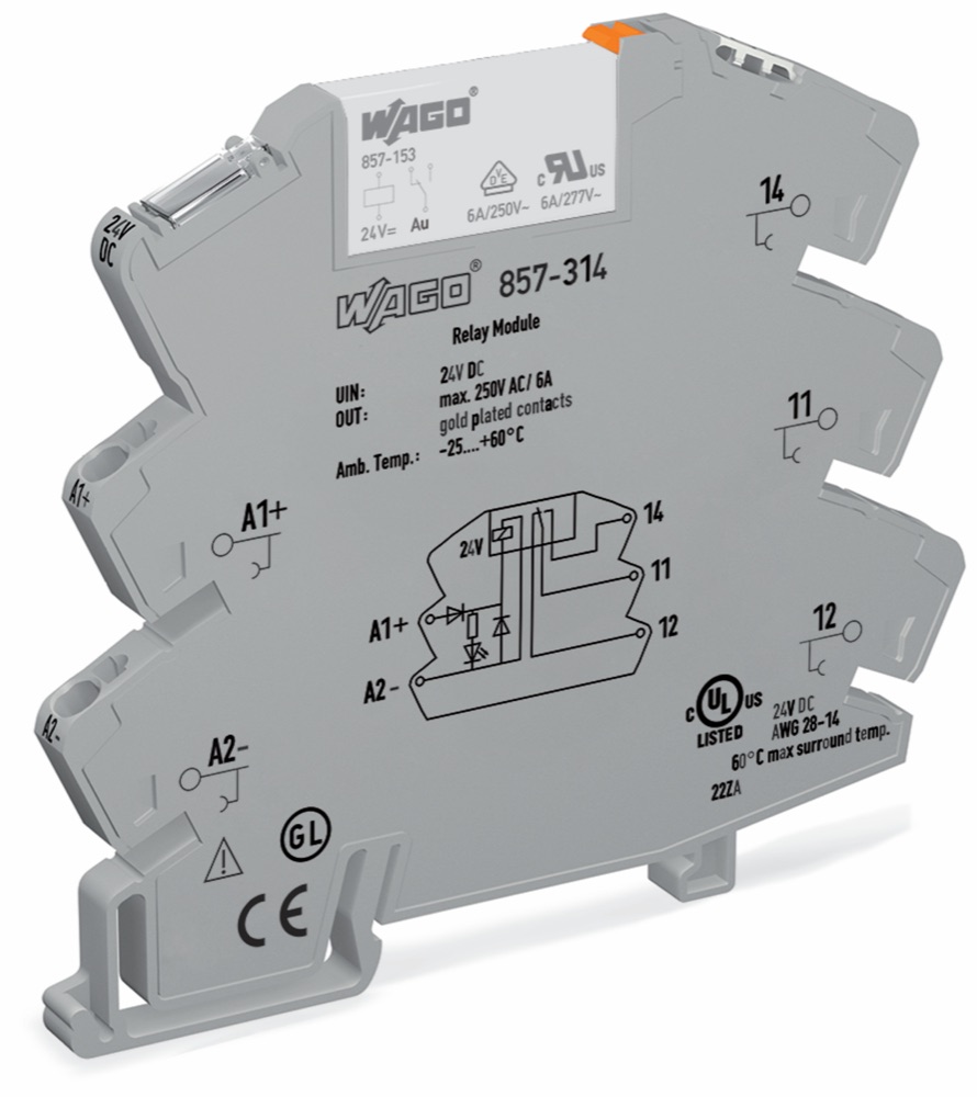 WAGO 857-314 Rel 24VDC, szürke termékfotó