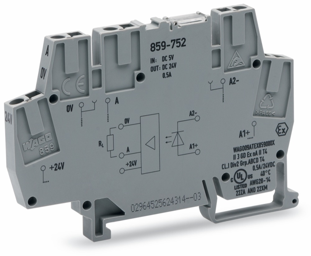 WAGO 859-752 OPTO 5 VDC, szürke termékfotó