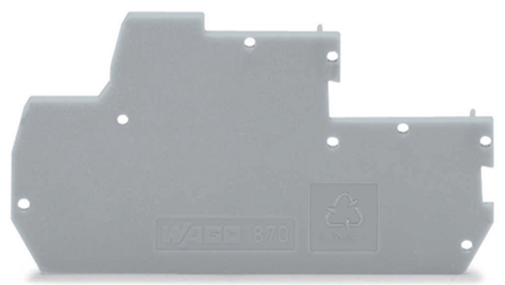 WAGO 870-118 Vég- és válaszlap 1mm vastag, szürke termékfotó