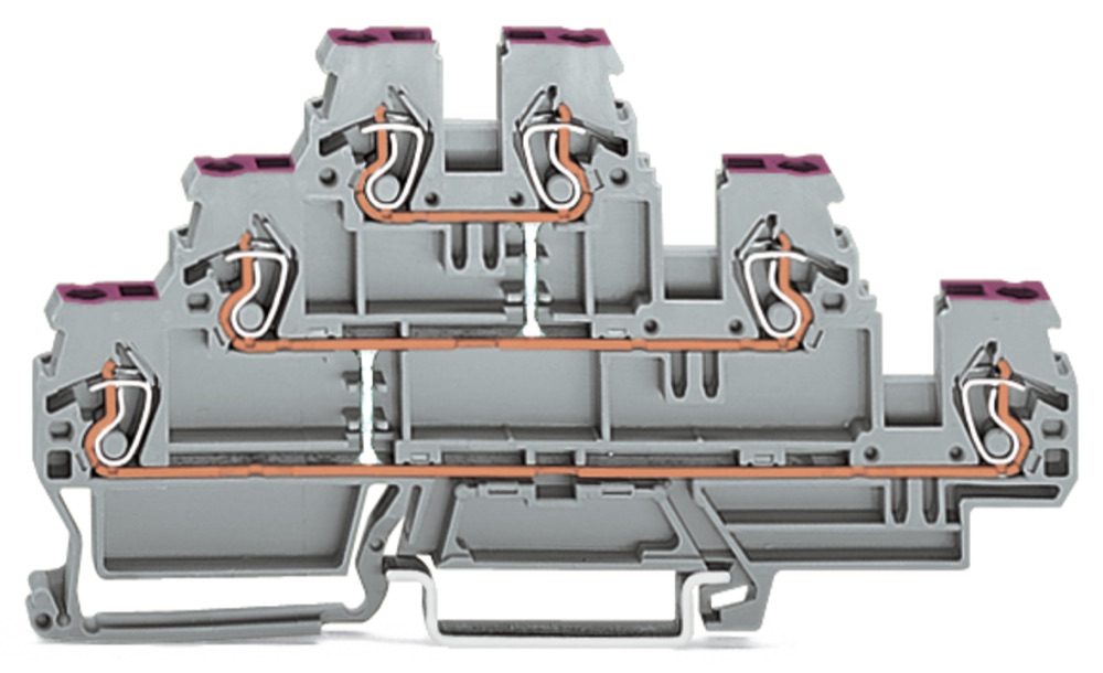 WAGO 870-556 Háromemeletes sorkapocs 6 vezetékes földelő sorkapocs, szürke termékfotó